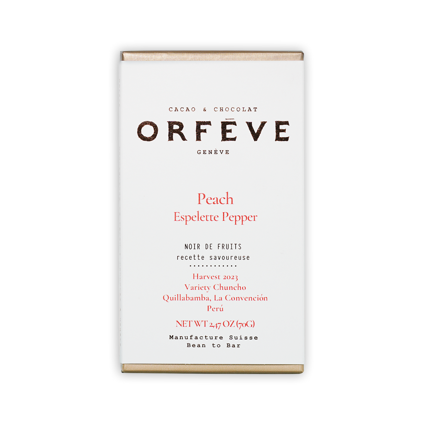 Orfeve Dark w/ Peach & Pepper (No Added Sugar) 64%