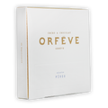 Orfève Genève Peru cacao box with gold lettering and zipper detail