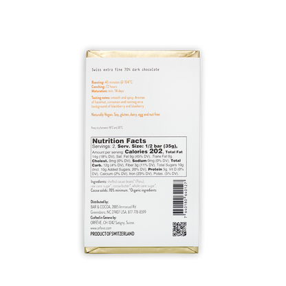 Orfeve Dark Quillabamba Peru 70%