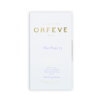 A white box of Orfeve Alto Piura 75 chocolate on a black background, featuring gold and purple printed text.