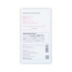 The back of a white Orfeve 75% dark chocolate box on a black background, showing nutrition facts and tasting notes.
