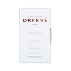 A white Orfeve Alto Piura 70 chocolate box on a black background, featuring rose gold and light blue printed text.