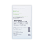 The back of a white Orfeve 80% dark chocolate box on a black background, showing nutrition facts and ingredients.