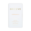 A white Orfeve Quillabamba 70 chocolate box with gold foil lettering on a black background.
