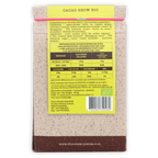 Back of Pralus Cacao Show hot chocolate mix wrapper with French nutrition label