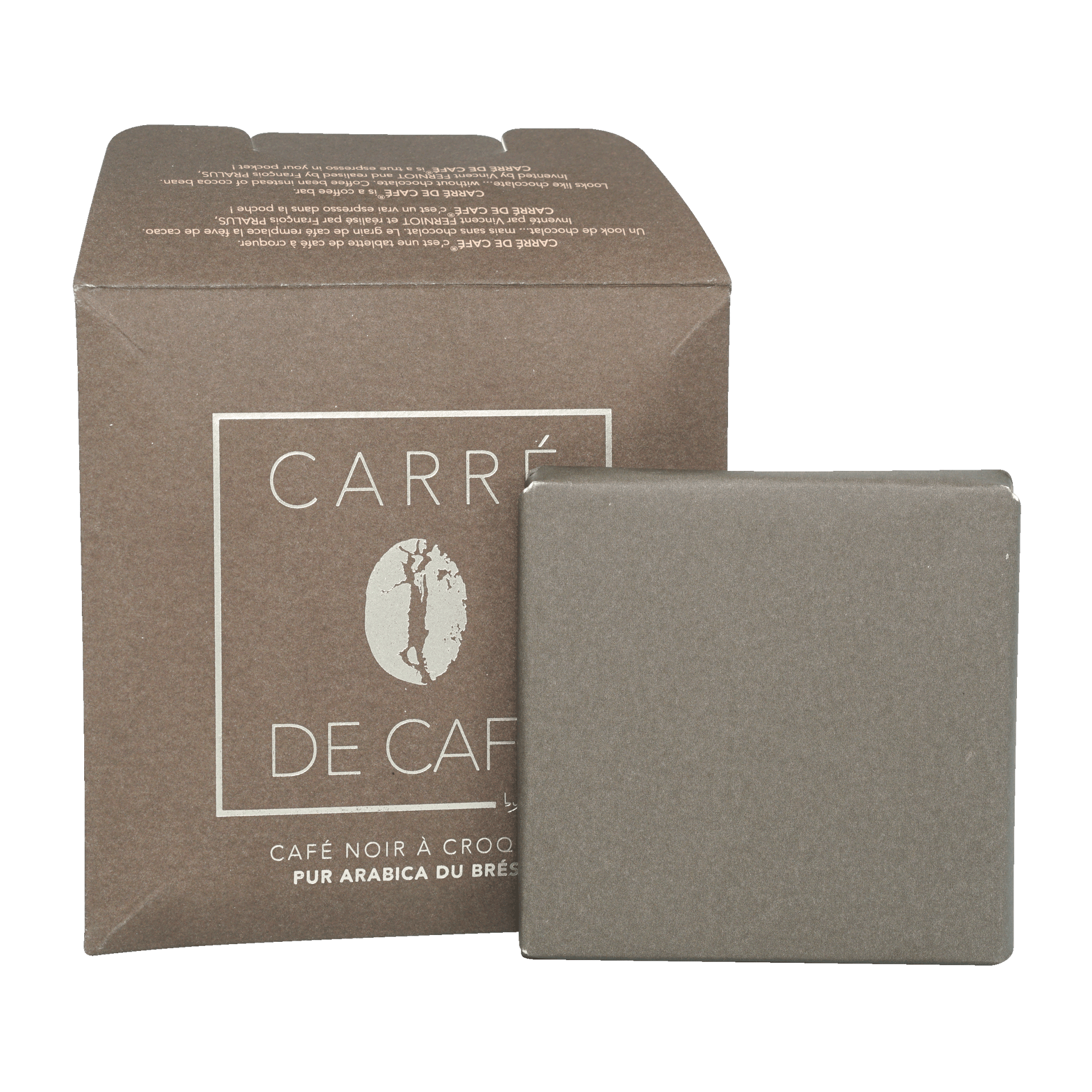 Pralus Carre de Cafe Noir square matte gray coffee bar in brown box
