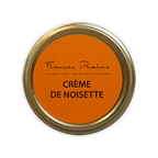 Pralus hazelnut cream jar with gold lid and orange label