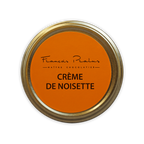 Pralus hazelnut cream jar with gold lid and orange label