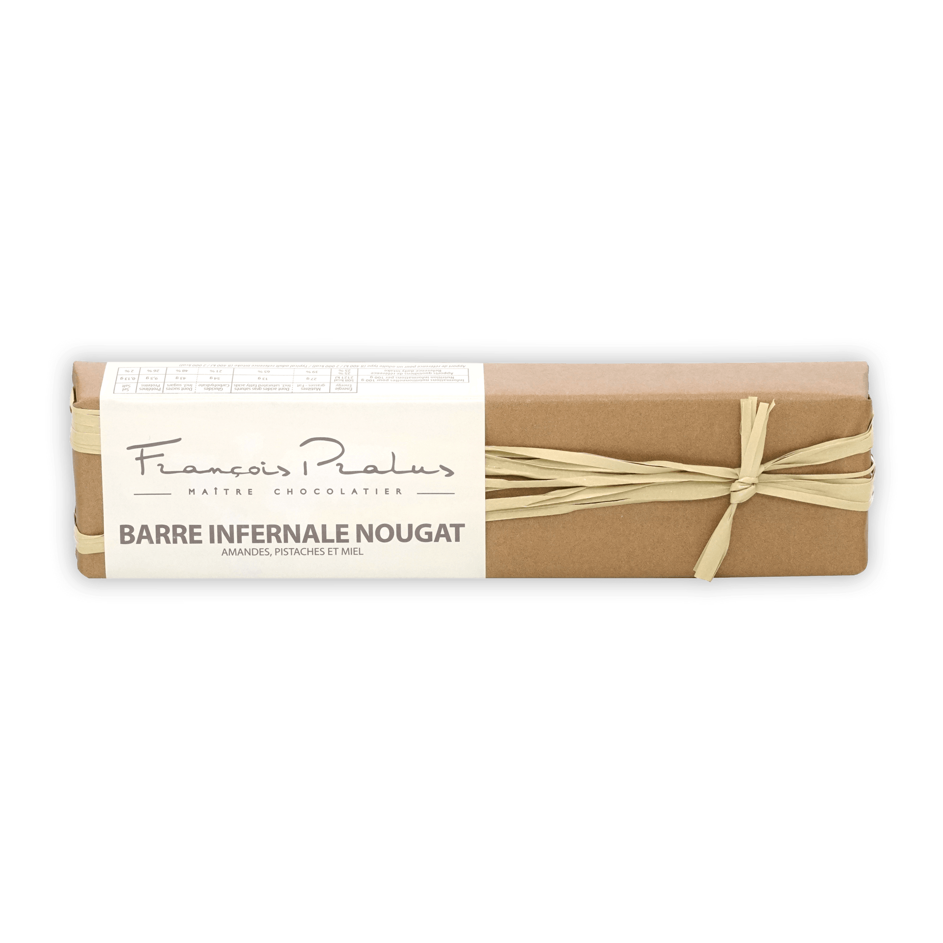 Pralus Infernale Nougat Bar rectangular brown-wrapped chocolate