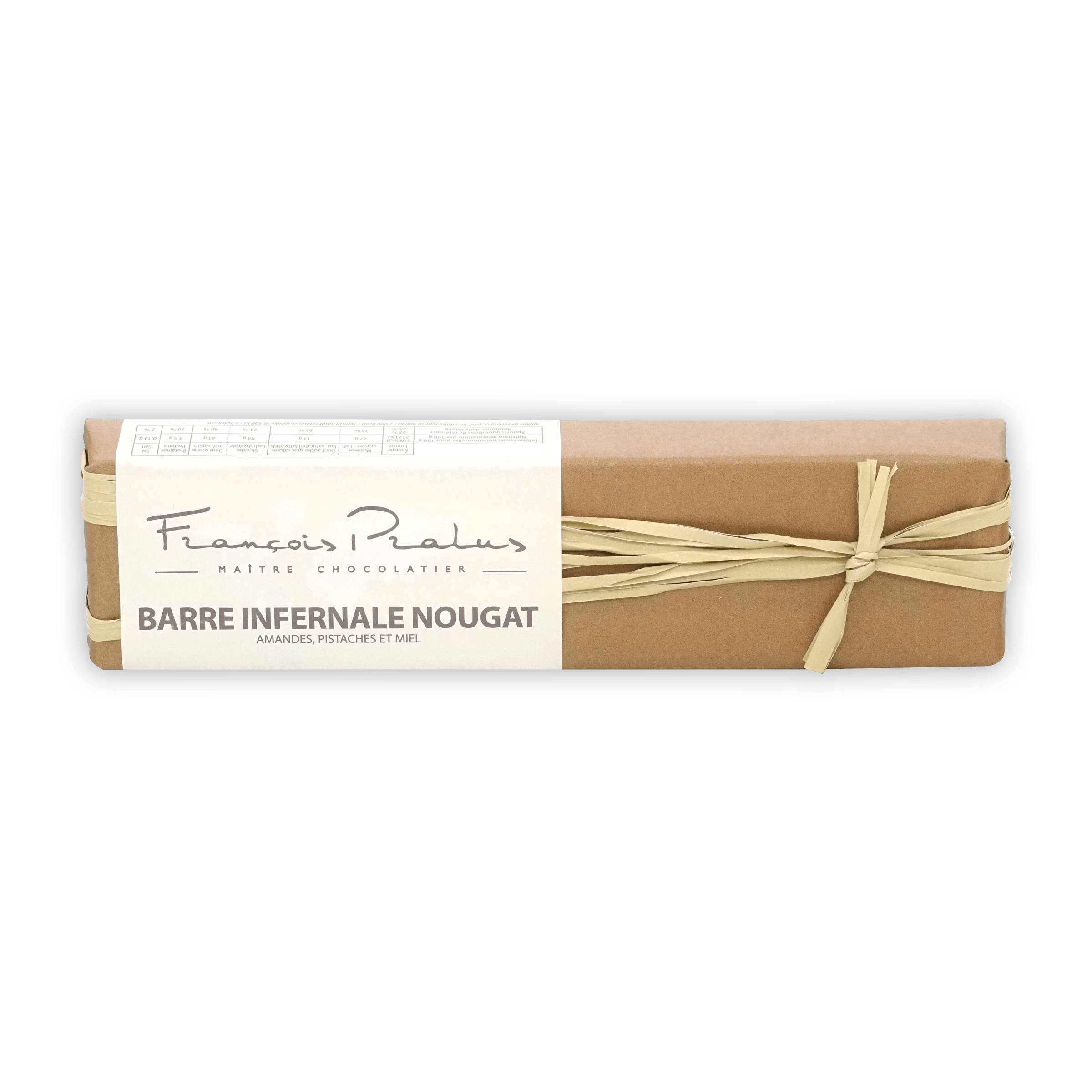 Pralus Infernale Nougat Bar rectangular brown-wrapped chocolate