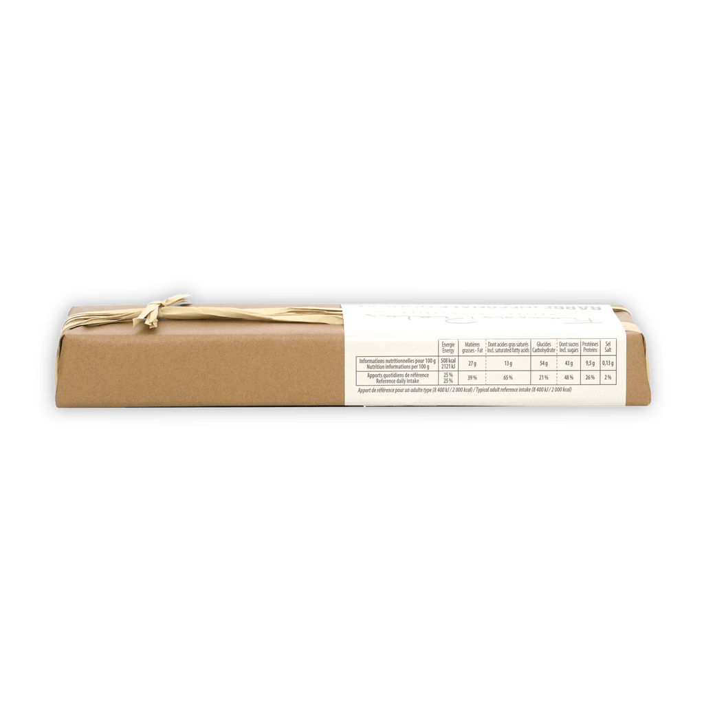 Pralus Infernale Nougat Bar in brown cardboard box with twine and label
