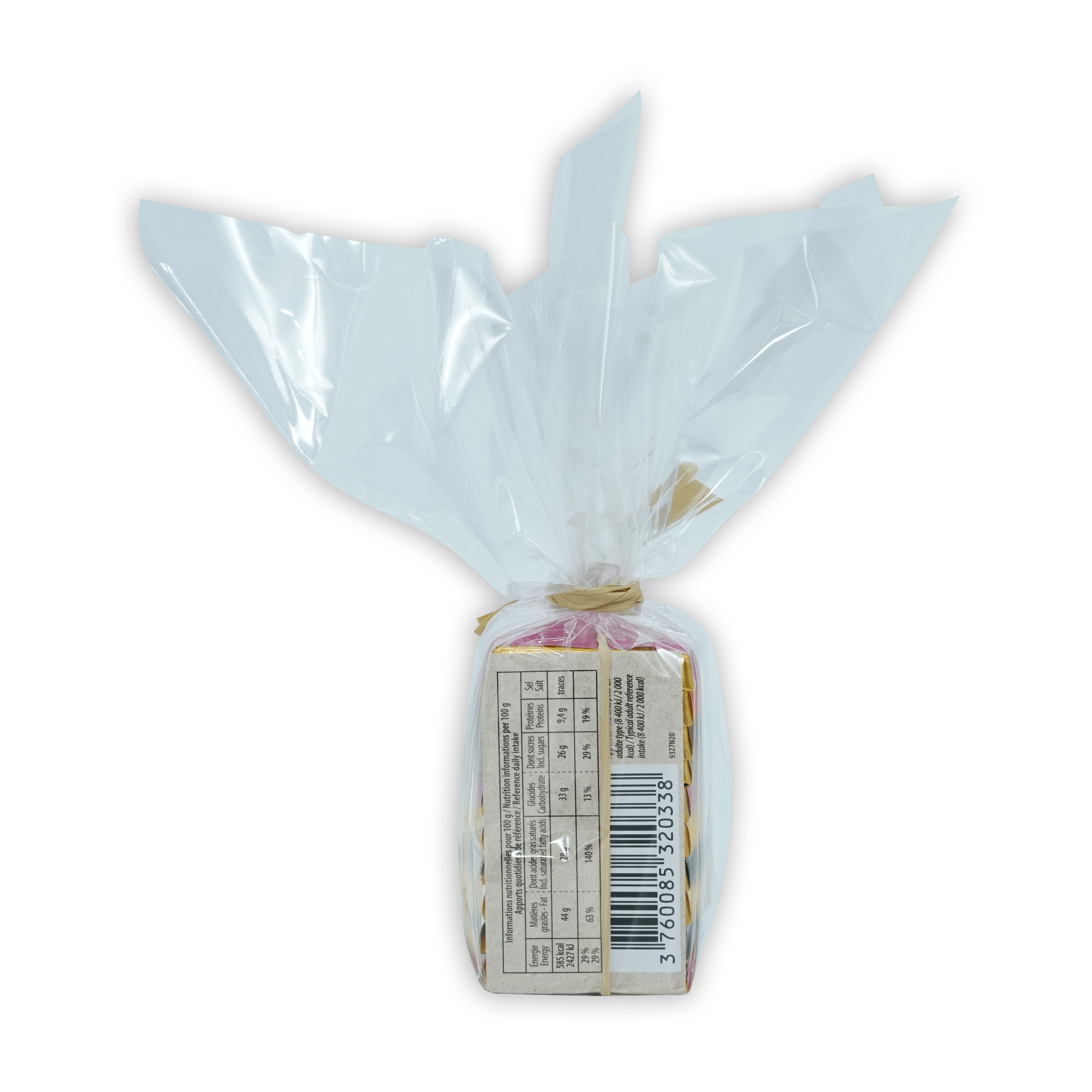 Pralus Mini Pyramide des Tropiques: wrapped chocolate bars with pink ribbon