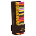 Pralus Napolitans of the Tropics: sleek black box with 20 stacked gold-wrapped chocolates