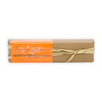 Pralus Infernale Orange Bar: beige-wrapped chocolate with orange label and ribbon