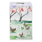 Pump Street Chicken and Egg Box Hot Cross Bun with watercolor chickens and chicks