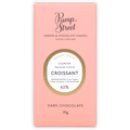 Pink rectangular Pump Street Croissant Bar, 62% Ecuador dark chocolate