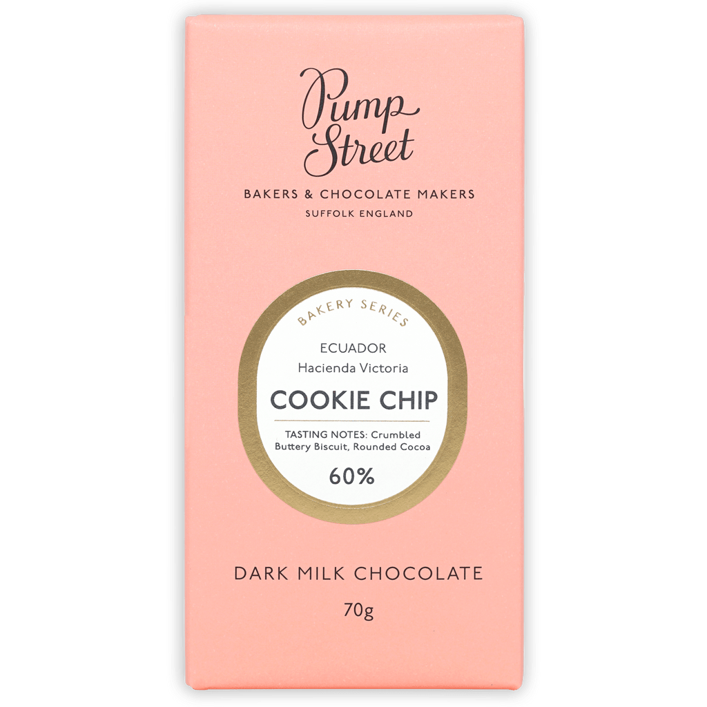 Pump Street Dark Milk Cookie Chip 60% chocolate package from Ecuadors Hacienda Victoria