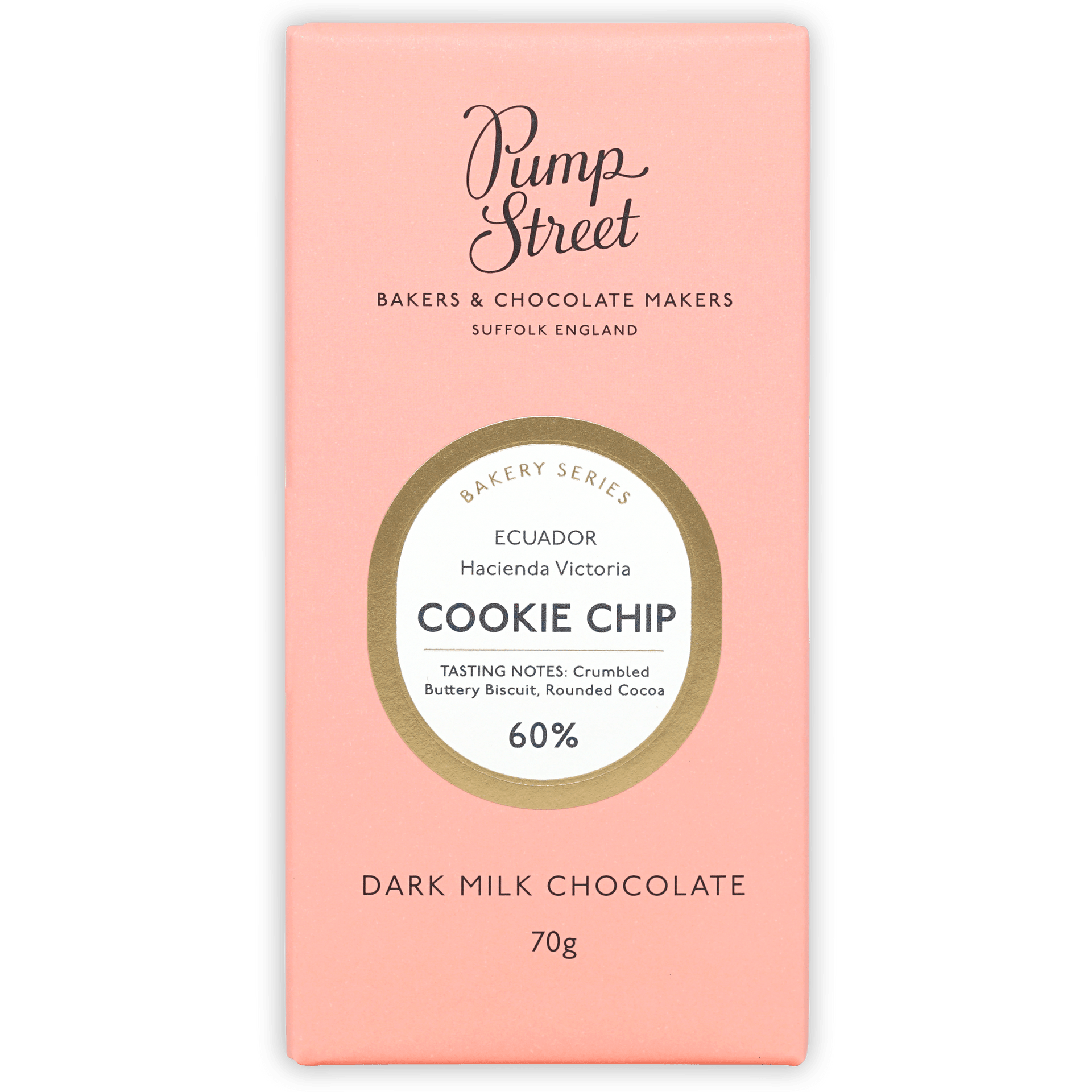 Pump Street Dark Milk Cookie Chip 60% chocolate package from Ecuadors Hacienda Victoria