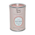 Pink cylindrical tin of Pump Street Drinking Chocolate West Papua 70%