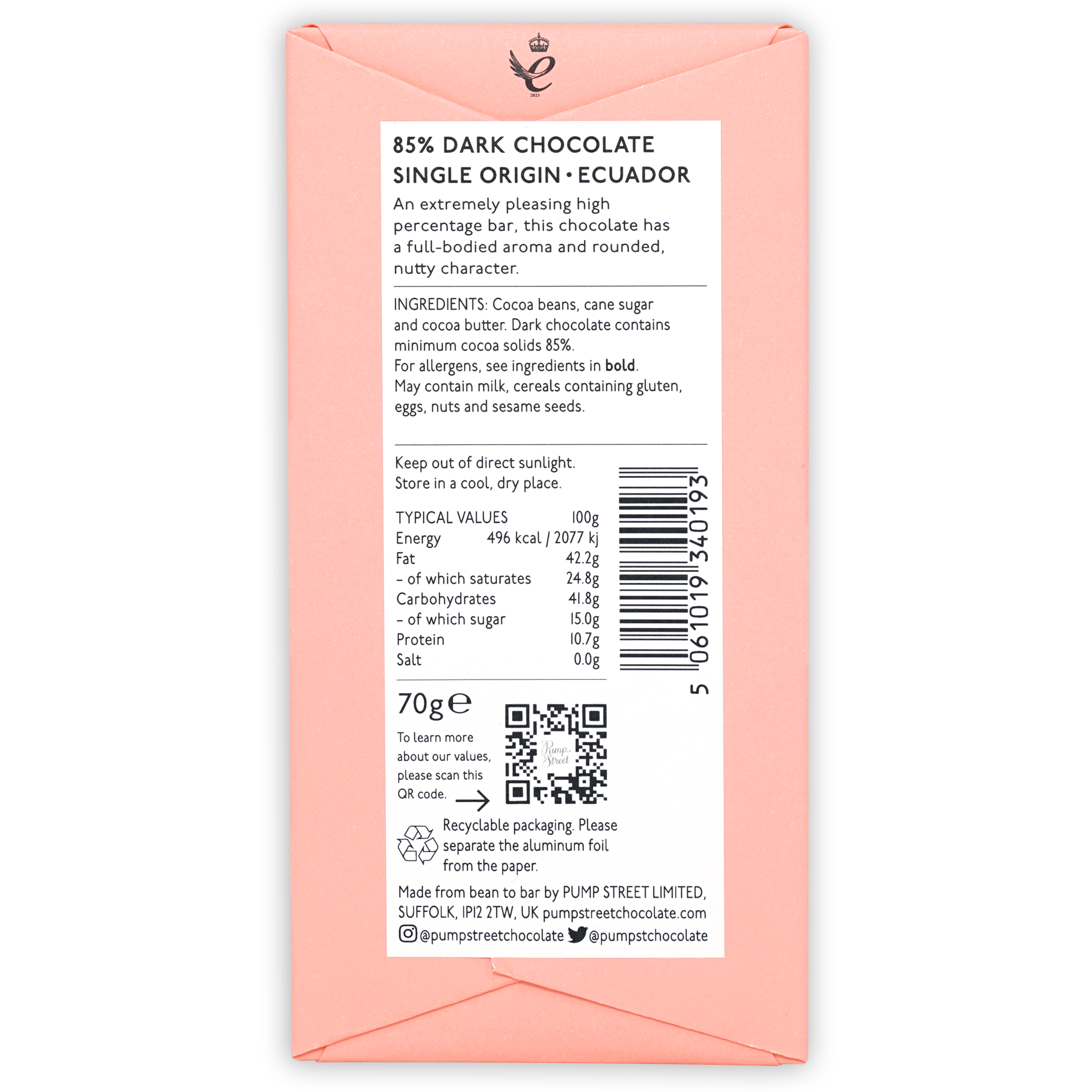 Pump Street Ecuador Hacienda Limon 85%