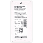 White rectangular chocolate bar wrapper with black text and crown logo featuring 60% dark chocolate hot cross bun flavor by pump street