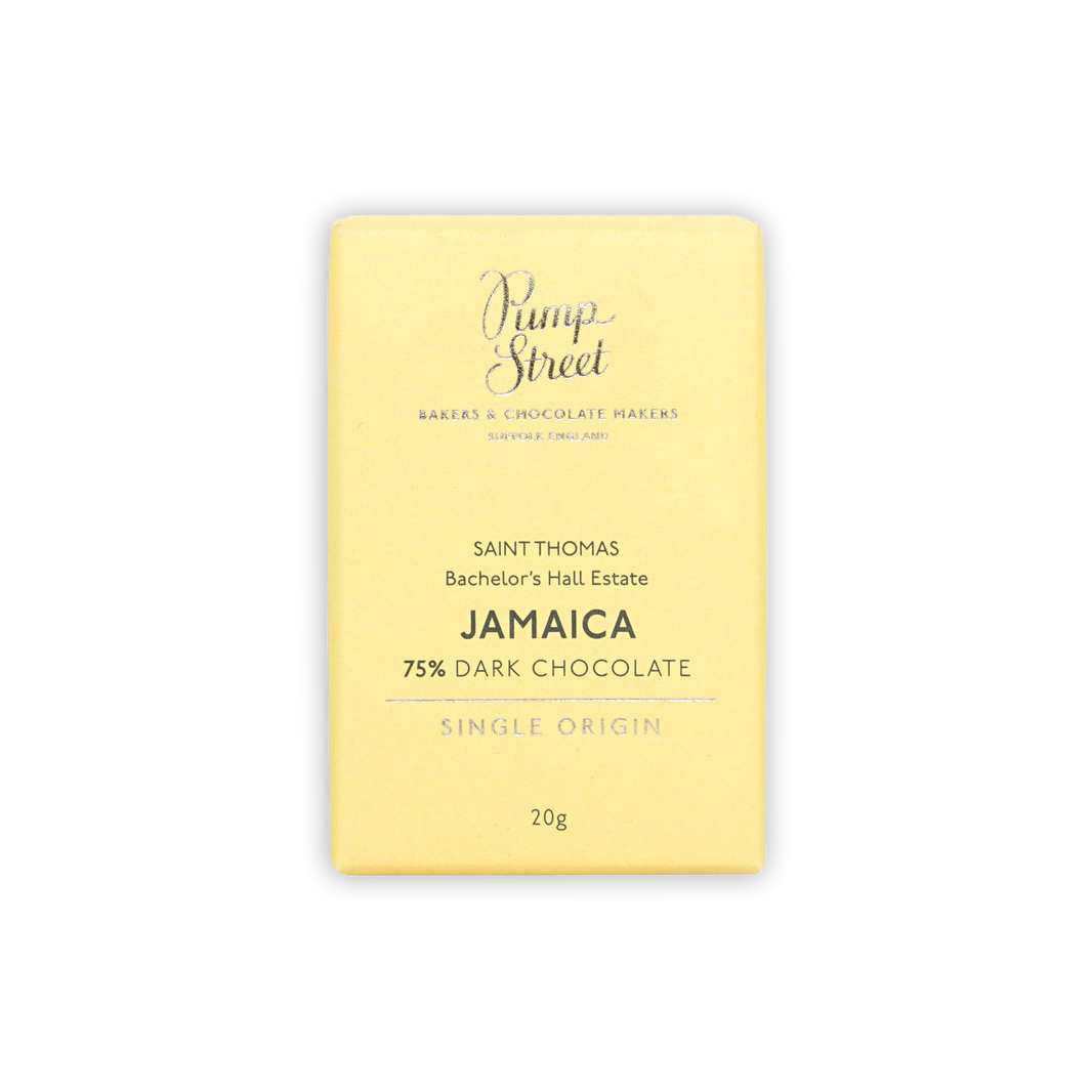 Pump Street Mini Bars Jamaica Bachelors Hall Estate 75% pale yellow wrapper