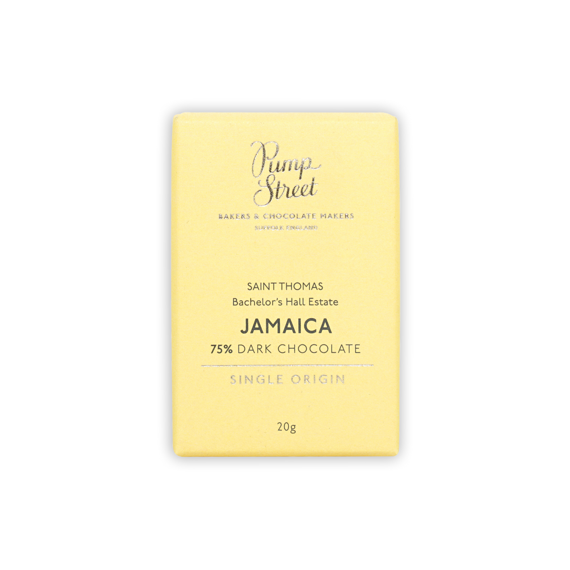 Pump Street Mini Bars Jamaica Bachelors Hall Estate 75% pale yellow wrapper