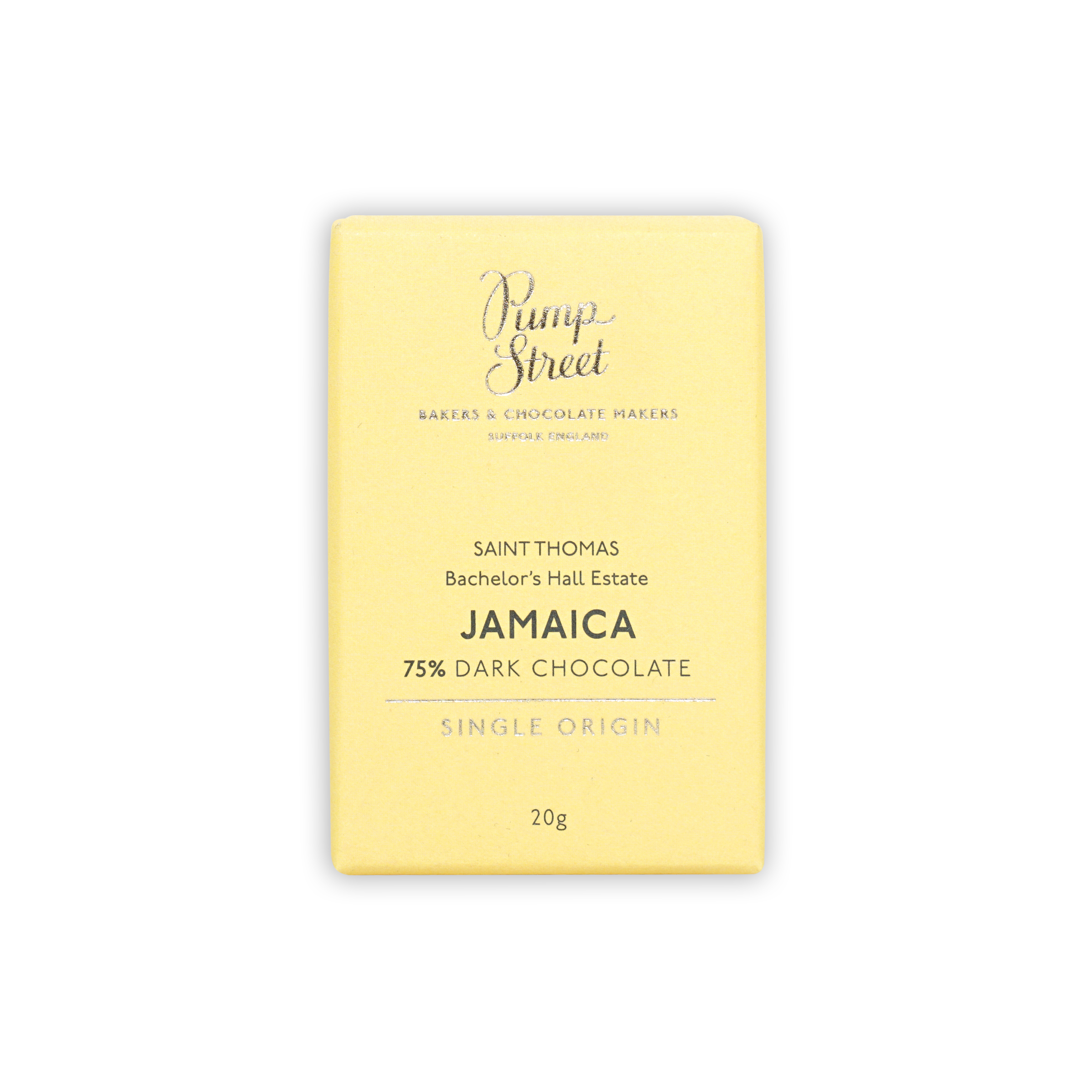 Pump Street Mini Bars Jamaica Bachelors Hall Estate 75% pale yellow wrapper