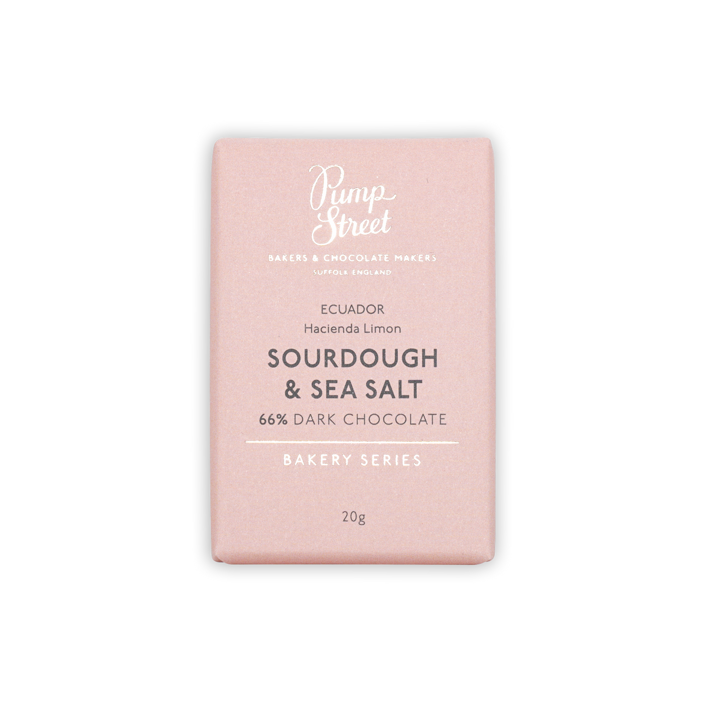 Pump Street Mini Bars Sourdough & Sea Salt 66% pink 20g bar