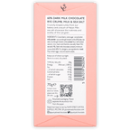 Back of Pump Street Rye Crumb Milk & Sea Salt 60% pink wrapper with ingredients