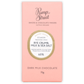 Pump Street Rye Crumb Milk & Sea Salt 60% dark milk chocolate bar wrapper