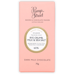 Pump Street Rye Crumb Milk & Sea Salt 60% dark milk chocolate bar wrapper