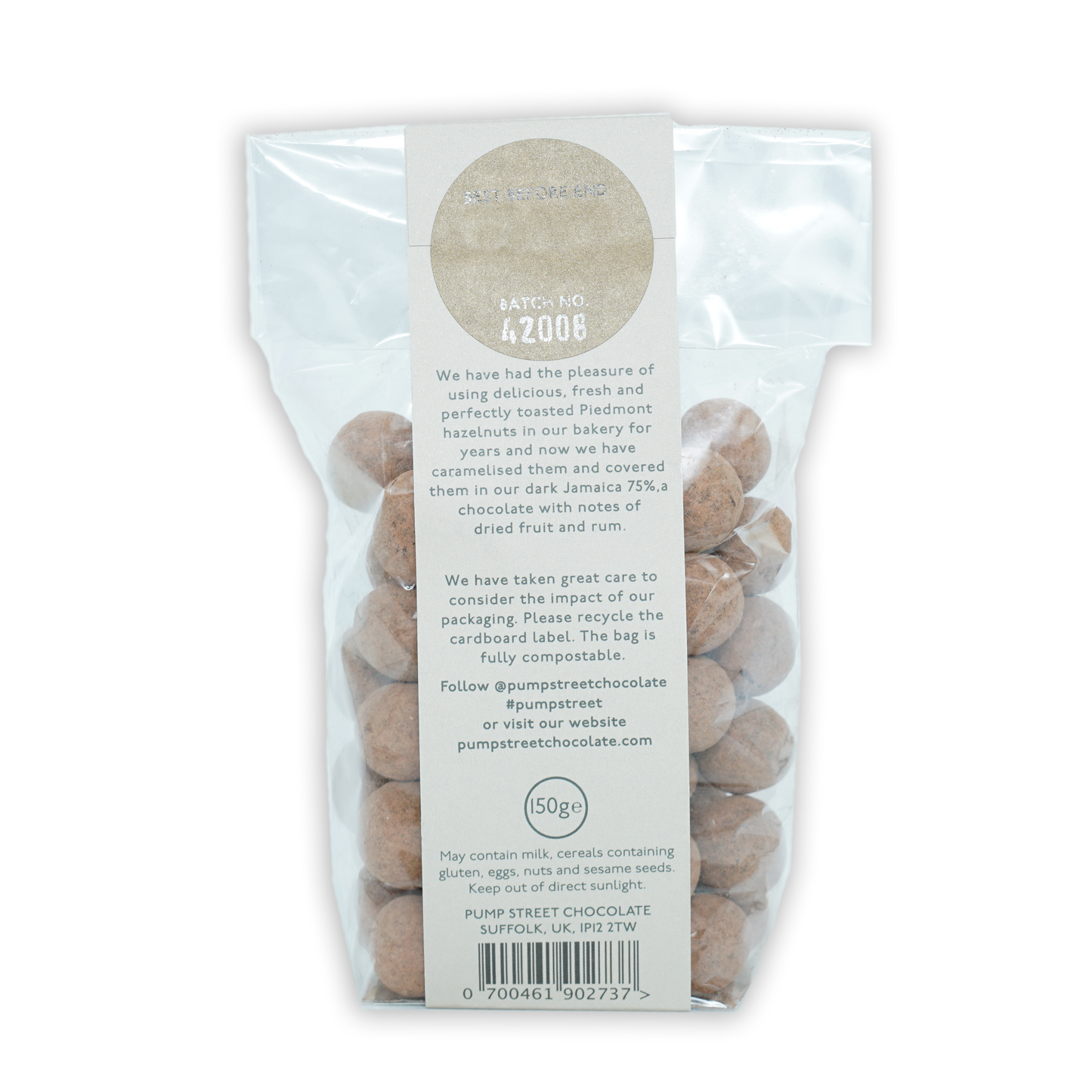 Pump Street Dark Chocolate Caramelized Hazelnuts 75%