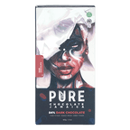 Pure Chocolate Dark 84% black and red wrapper with artistic portrait