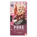 Pure Chocolate Jamaica 70% dark chocolate bar with coffee, pink purple wrap