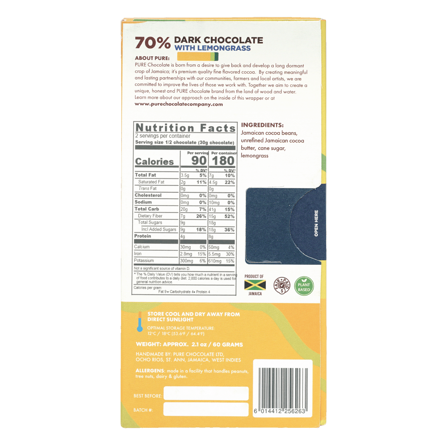 Pure Chocolate Dark w/ Lemongrass 70%