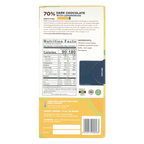 Pure Chocolate 70% dark chocolate bar with lemongrass, yellow blue foil