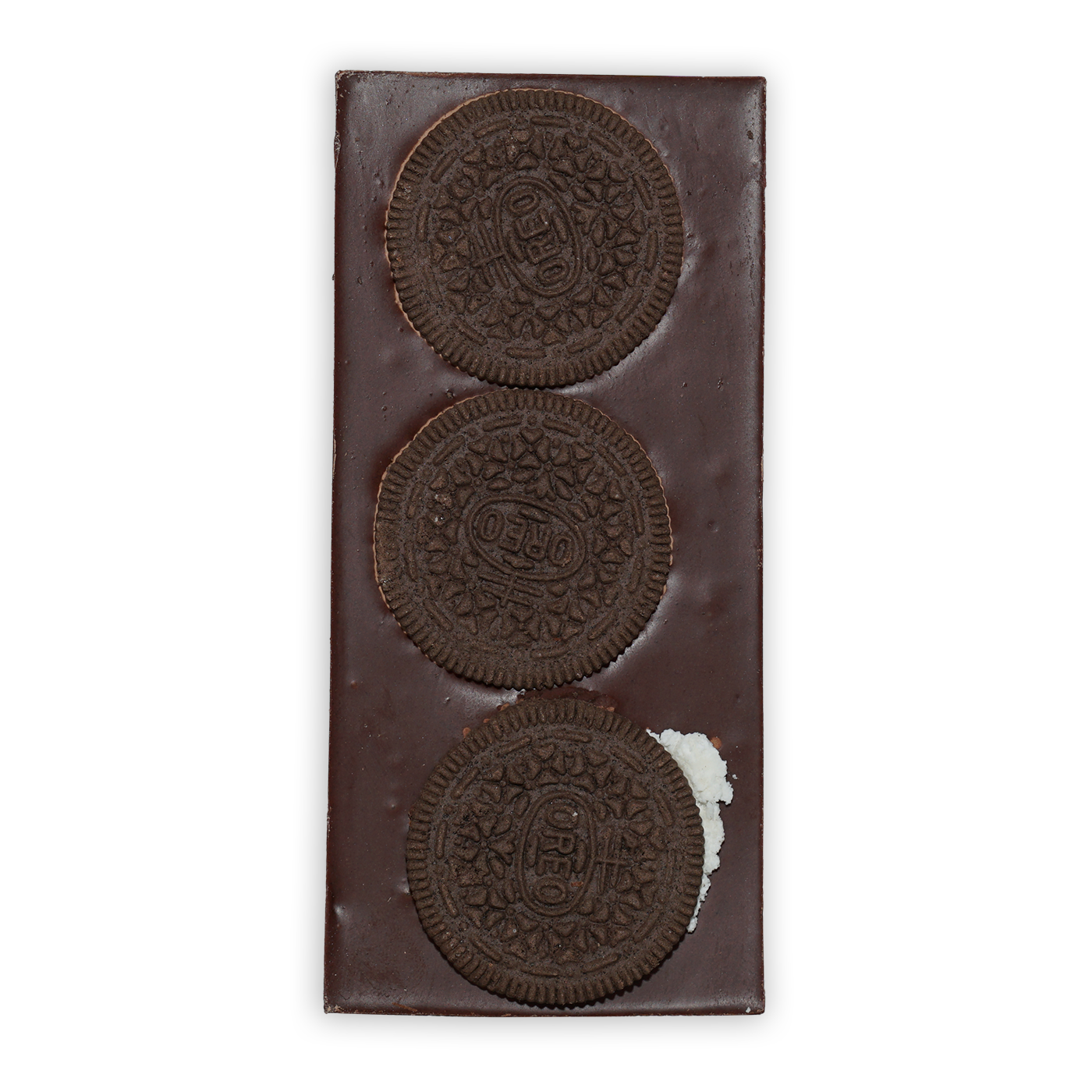 Pure Chocolate dark chocolate bar with embedded Oreo cookies and cream