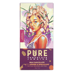 Pure Chocolate Jamaica milk chocolate bar with ginger-haired woman and speculaas spice