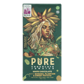 Pure Chocolate Jamaica dark green wrapper with banana-crowned woman and chips product label