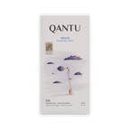 Qantu Bagua bar, cream box with watercolor of a figure on a ladder in clouds, Amazonas Perou 70%, gold award seal