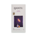 Qantu Chaska bar, white box with an illustration of a couple looking at a glowing cacao pod in a night sky, reading 70% Dark Chocolate, 50 g.