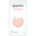 Qantu Dreams of Cashmere 55% goat milk chocolate bar in minimalist white wrapper with illustrated sheep on pink circle