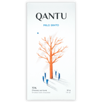 Qantu Palo Santo 70% smoked dark chocolate bar in white wrapper