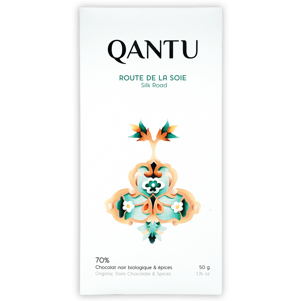 Qantu Silk Road organic dark chocolate bar 70% cocoa with spices