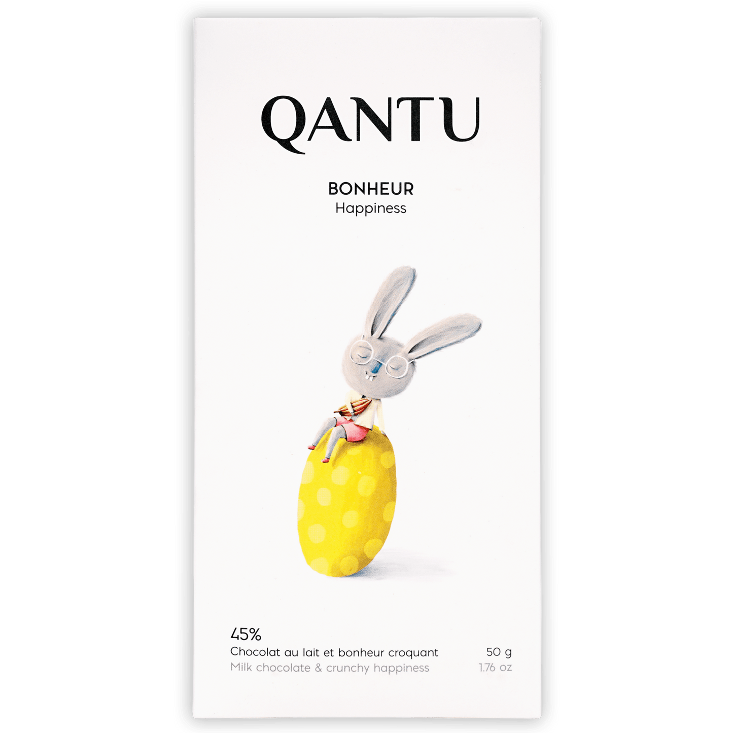Qantu Happiness Milk Chocolate w/ Crunch 45% (Seasonal)