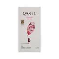 Qantu Morropon bar, cream box with cacao-pod illustration of cherries and wine glass, marked 70% dark chocolate.