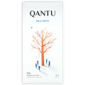 Qantu Palo Santo 70% smoked dark chocolate bar in white wrapper