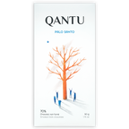 Qantu Palo Santo 70% smoked dark chocolate bar in white wrapper