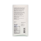 Back of Qantu whisky box, cream with description, cacao origin Peru, whisky origin Quebec, nutrition facts and barcode.